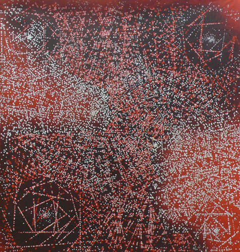 Pour un vol de cigognes, acrylique sur toile,  100x100 cm, 2011