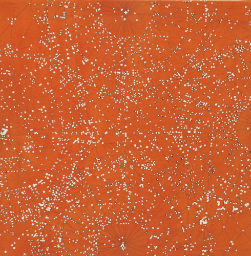 Rouge, mine de plomb et acrylique sur toile, 35x35 cm, 2008